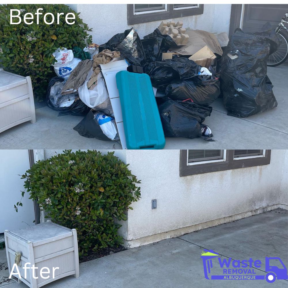 Before and after junk removal in Albuquerque