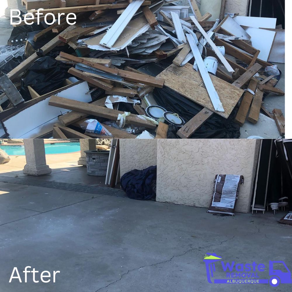 Before and after junk removal in Albuquerque