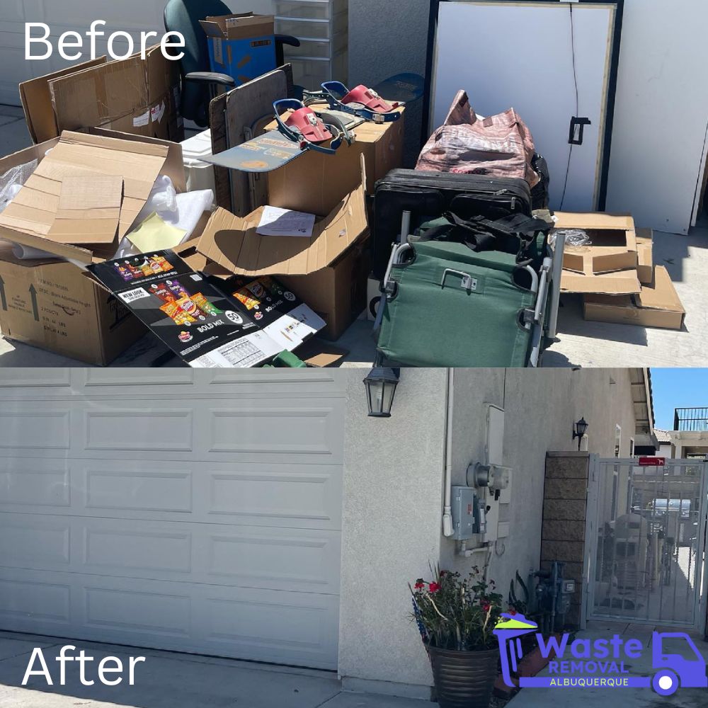 Before and after junk removal in Albuquerque