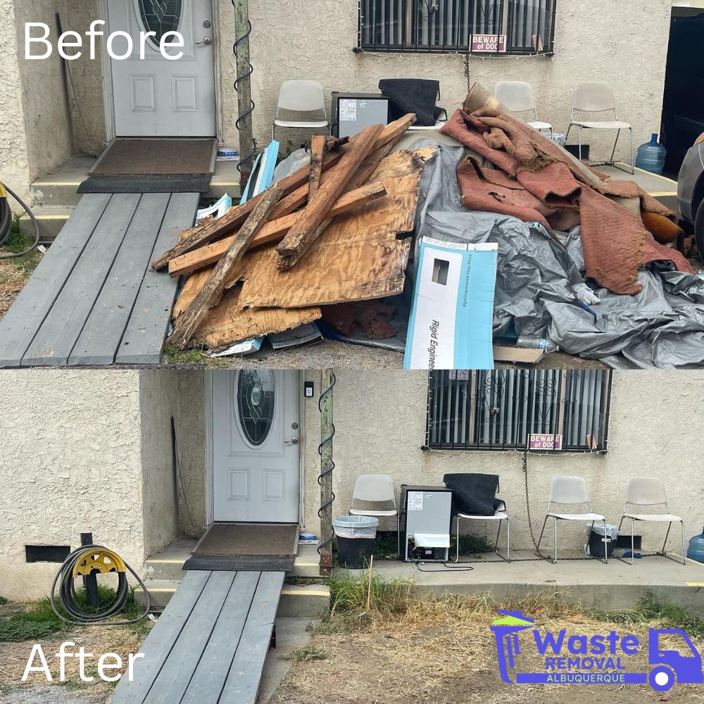 Before and after junk removal in Albuquerque